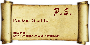 Paskes Stella névjegykártya